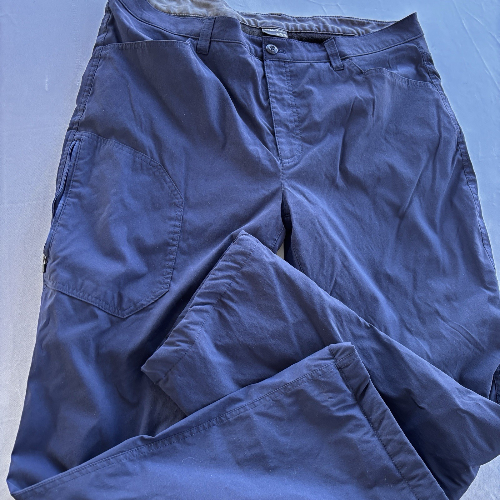 Eddie Bauer Mens Fleece Lined Tech Pants Blue Stretch W40 L32 Winter
