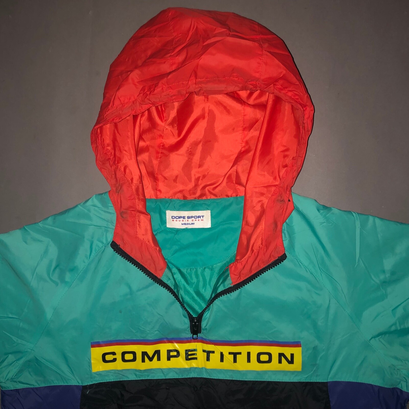 Vintage 90s DOPE SPORT WINDBREAKER JACKET Color Block Rap Hip Hop Skate 1990s M