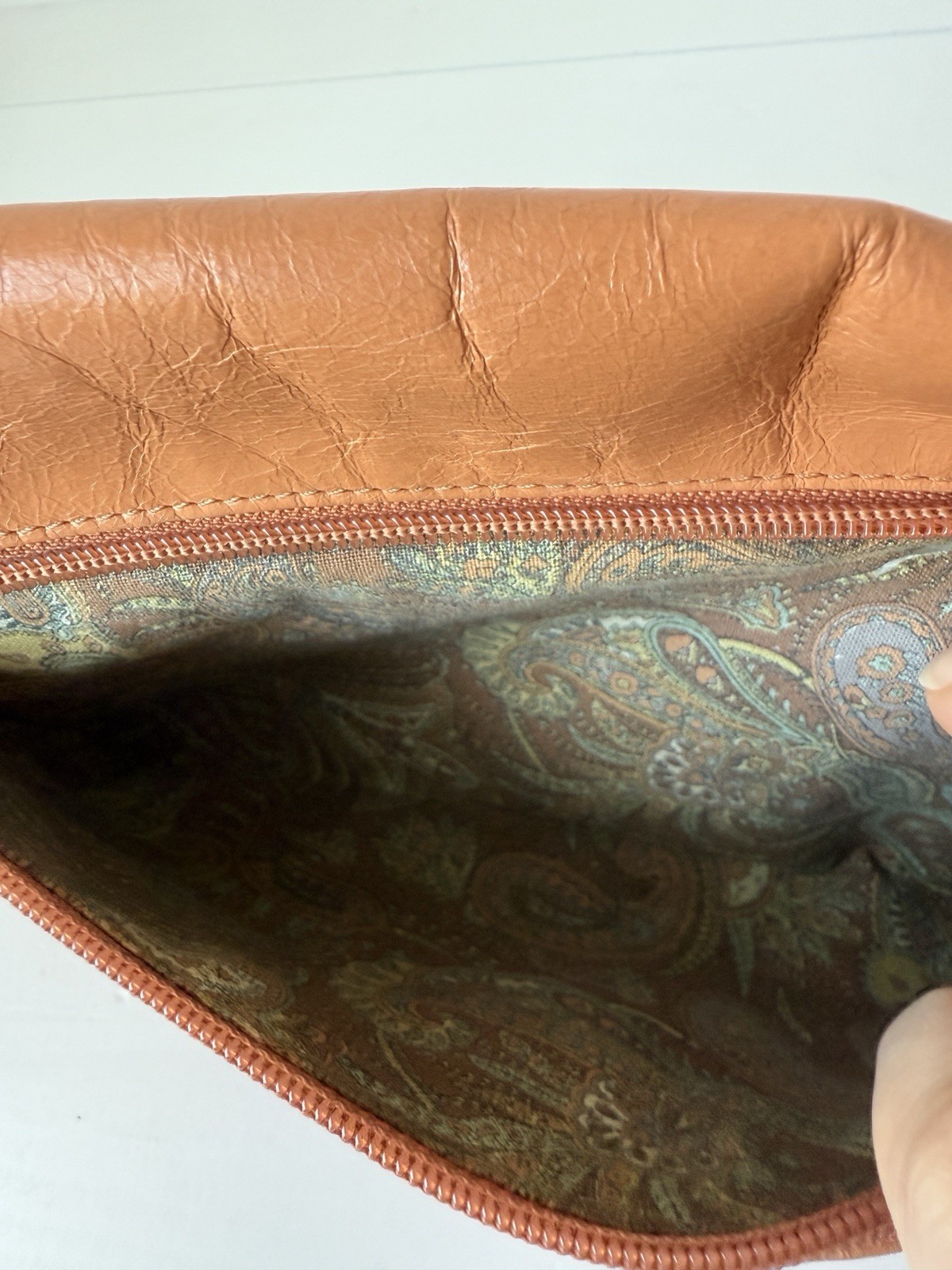Hobo leather clutch Bag Orange Envelope 11.5×6 Inches