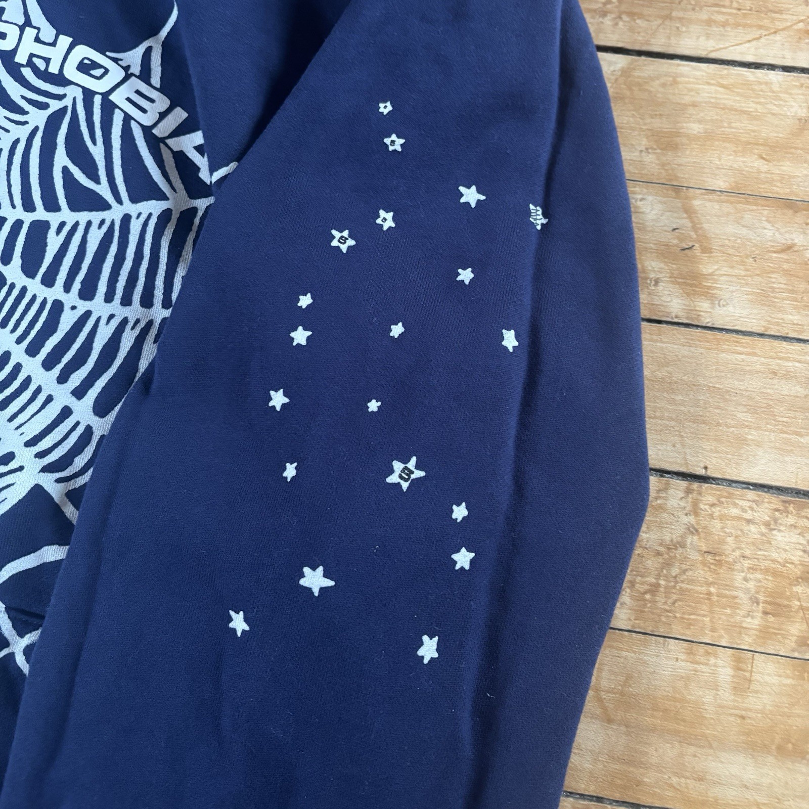 Sp5der Arach NY Phobia Web Hoodie Navy Blue Young Thug Authentic Size L Yankees