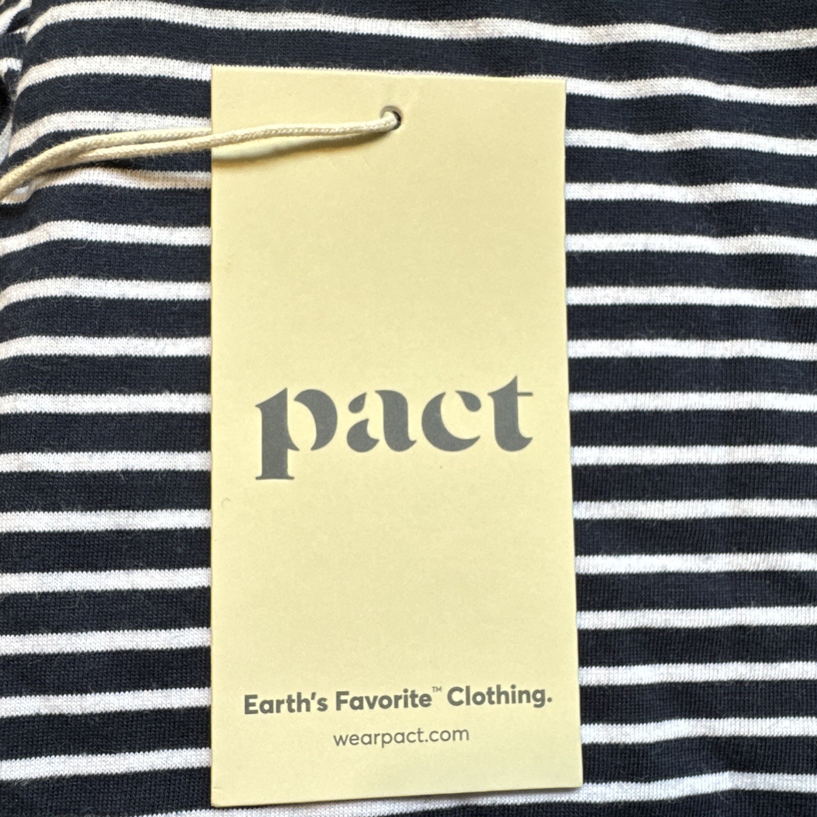 Pact Women’s Striped Crew Neck Organic Cotton T-Shirt Navy/White 2X