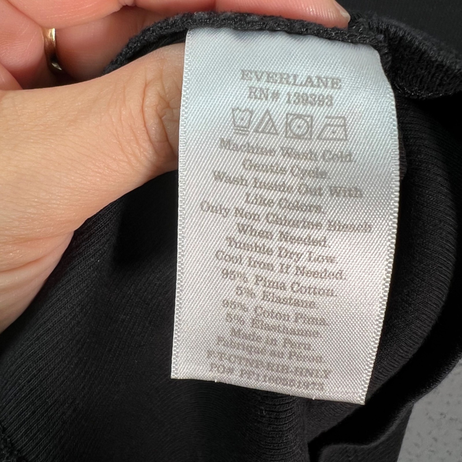 Everlane Womens Size XS Black Long Sleeve Henley Ribbed T Shirt
