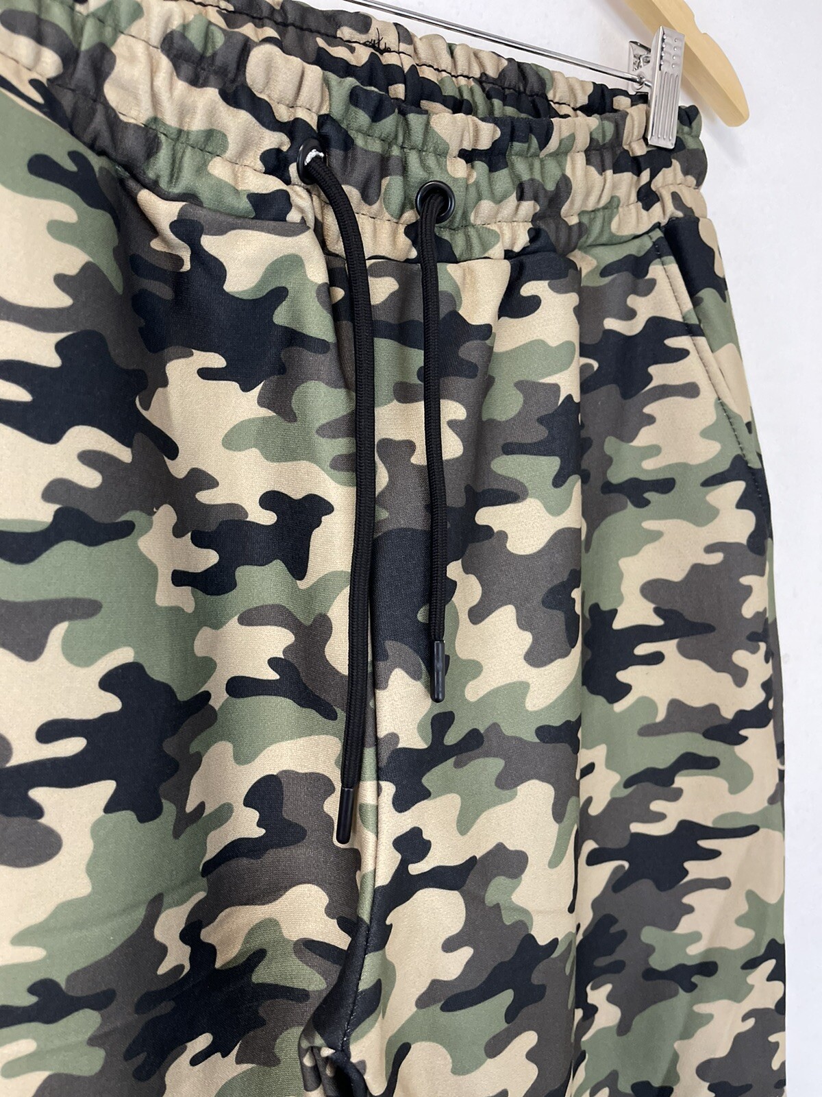 Boohoo Sweatpants Mens Large Camouflage Green Joggers Stretch N198-N199
