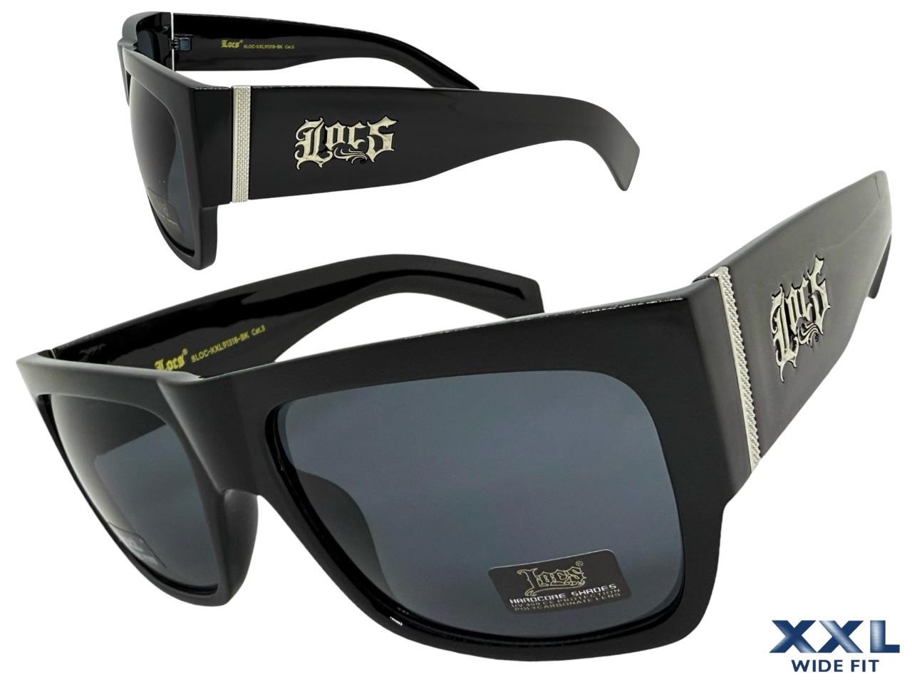 Biker Hardcore Gangster Hip Hop LOCS SUNGLASSES XXL Frame For Big Wide Fat Heads
