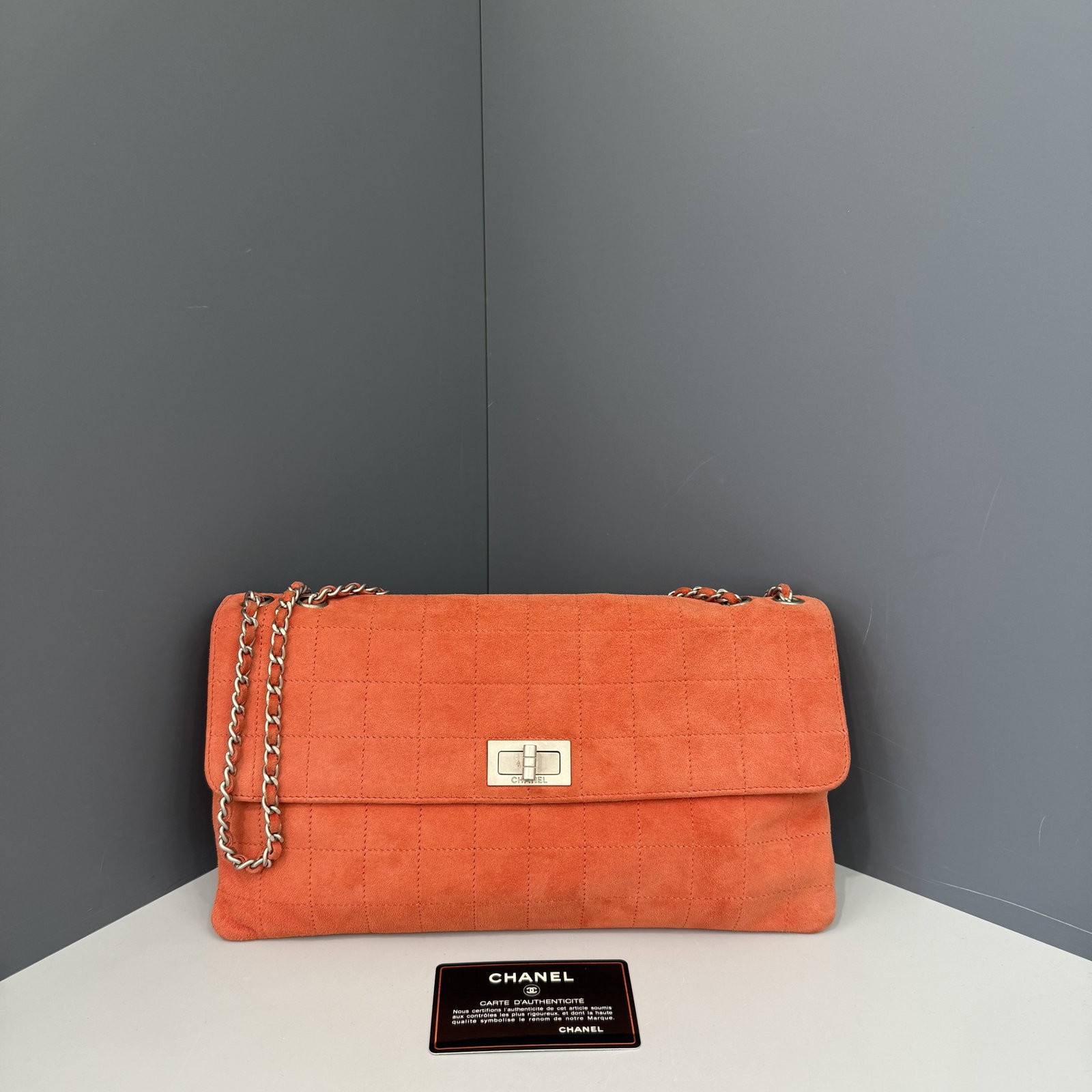 Chanel Flap Bag Red Doblis Suede Suede (gj041826a2)
