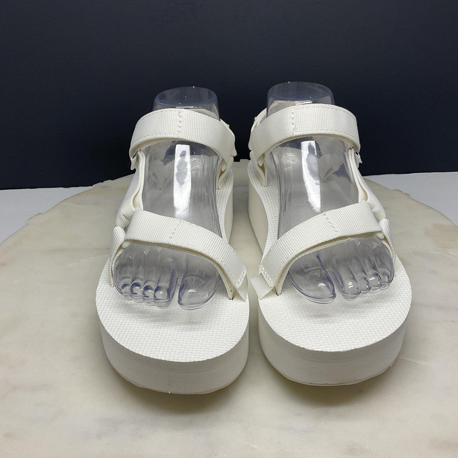 Teva Flatform Universal Sandals Womens Size 8 White Strappy Chunky Platform