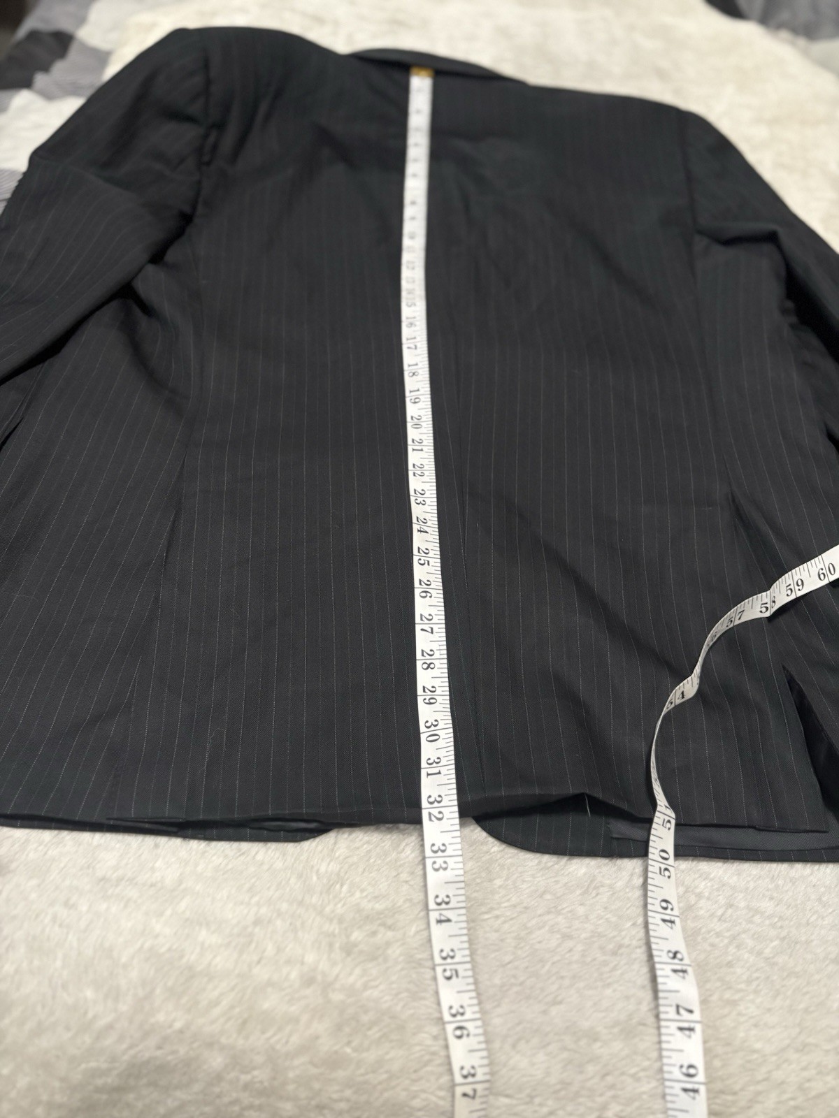 Canali Mens Black Chalk Stripe Wool Sport Blazer Jacket Size 48R EU 58 Italy
