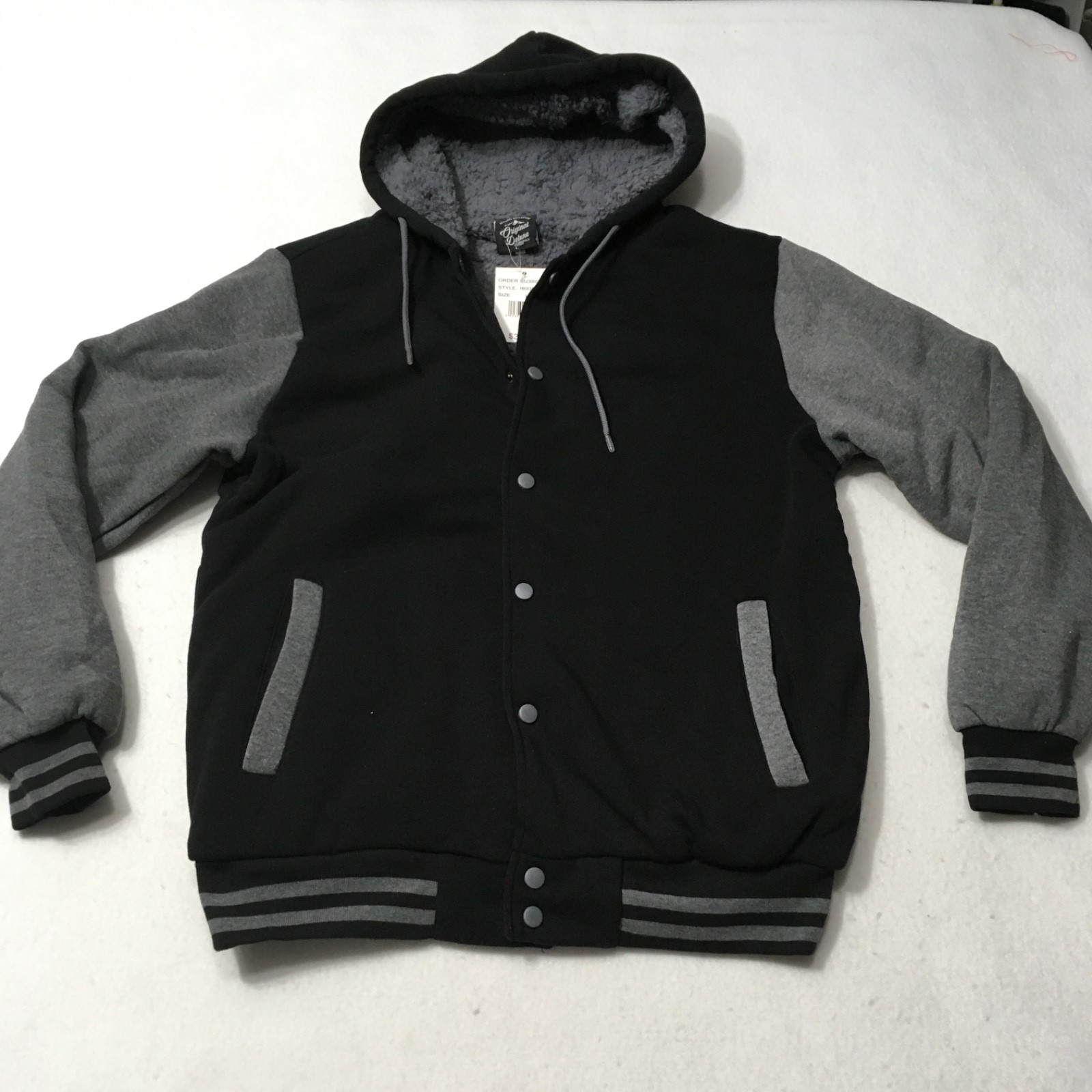 Original Deluxe Supply new Large Heather Gray Full Zip Hoodie Fleece Soft Warm