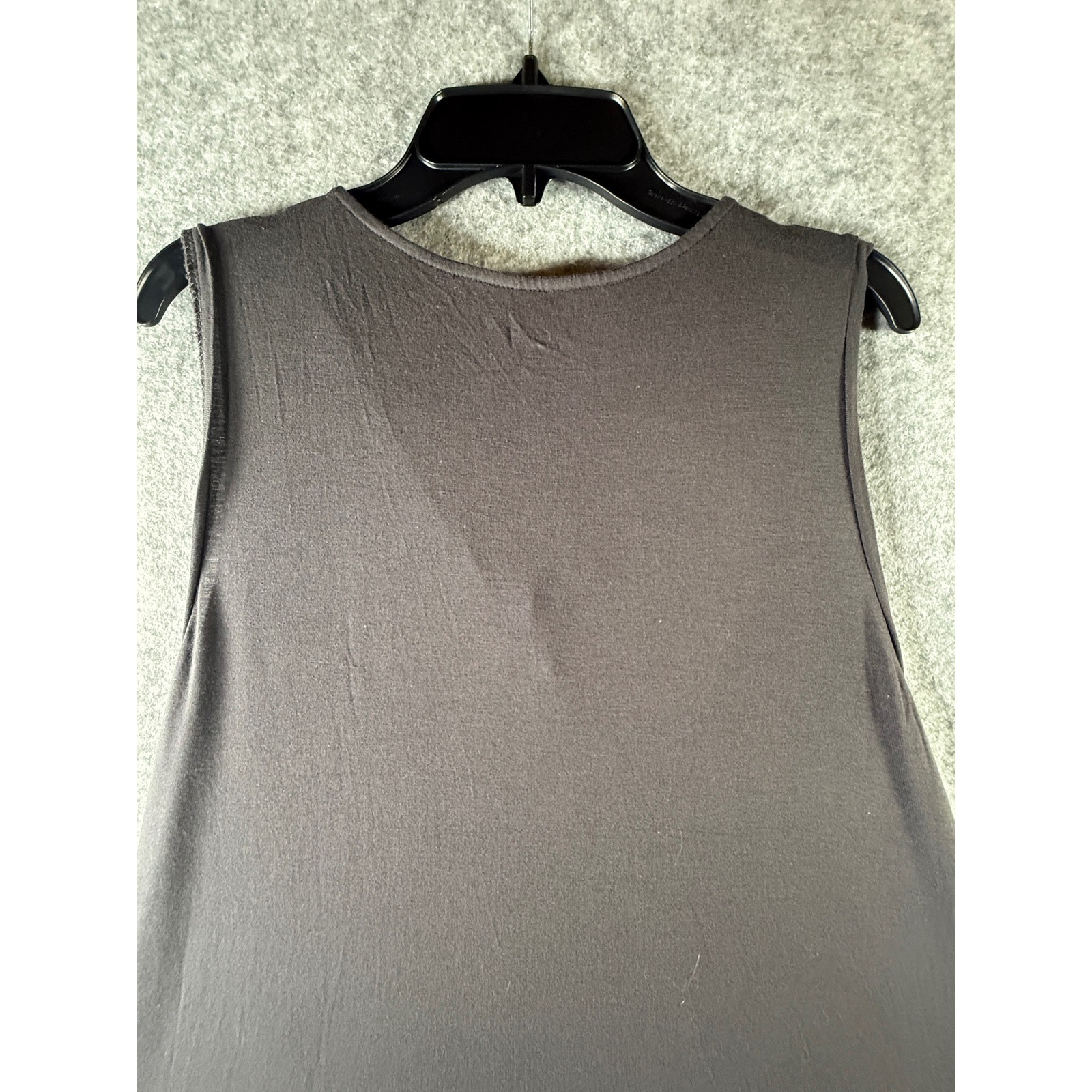 Ann Taylor LOFT Womens Medium Grey Embroidered Tassel Boho Sleeveless Blouse Top