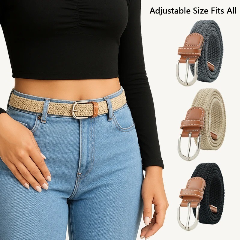 Elastic Fabric Braided Belt,Enduring Stretch Woven Belt for Unisex Men/Women/Jun