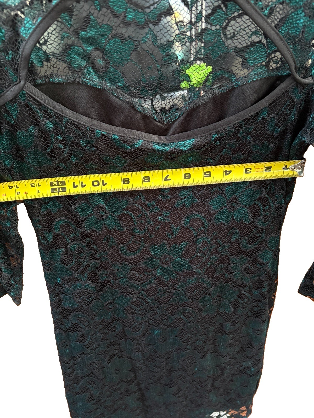 Brunello Cucinelli Black/Green Floral Lace Lined Sheath Dress XXS
