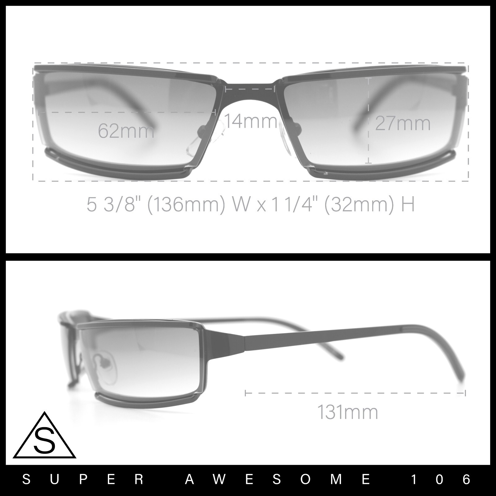 90s Styling Narrow Warp Rectangle Sport Mob Metal Rim Sunglasses