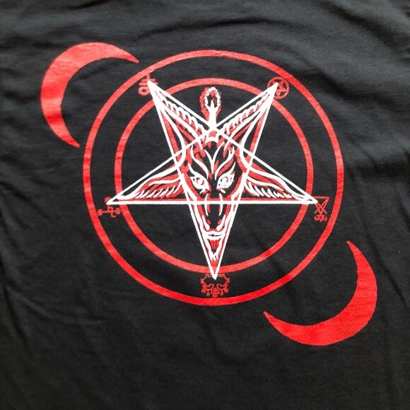 Baphomet Inverted Crosses Pentagram Hail Satan T Shirt S to 2XL Sizes Solve