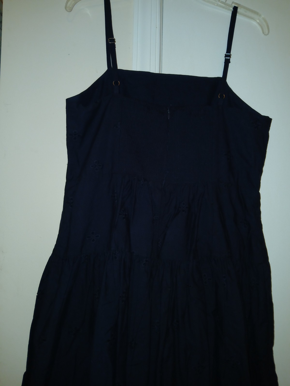 Free Assembly Navy Blue Cotton Eyelet Dress sz M