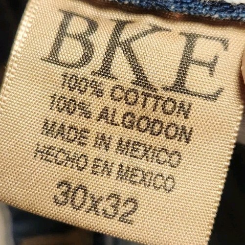 BKE Aiden Bootcut Jeans 30×31 Light Wash Thick Stitch Flap Pockets Denim Buckle