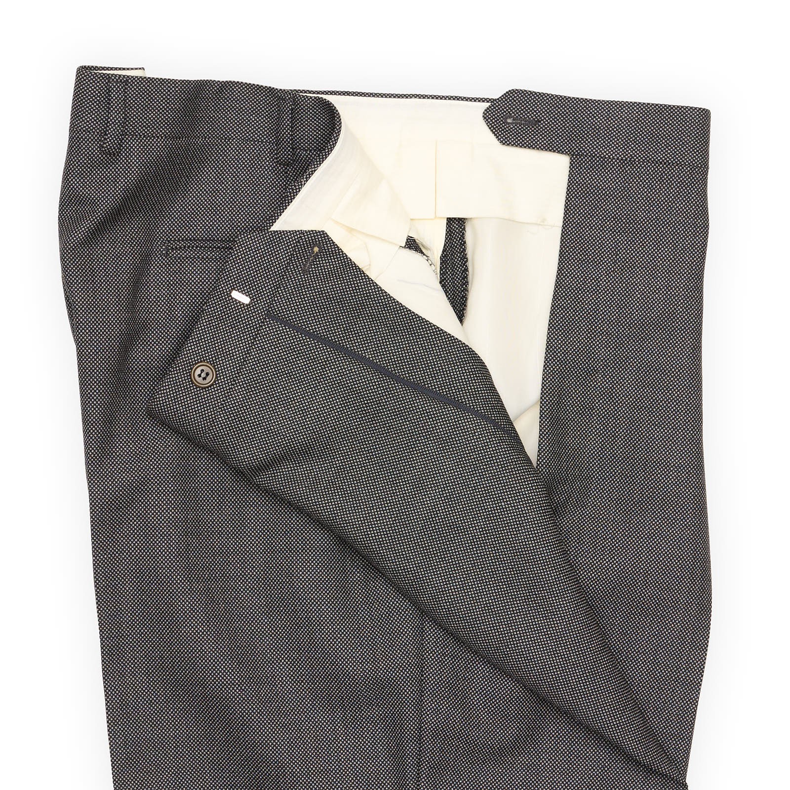 SARTORIA PARTENOPEA Gray Birdseye Handmade Suit EU 58 NEW US 46 48