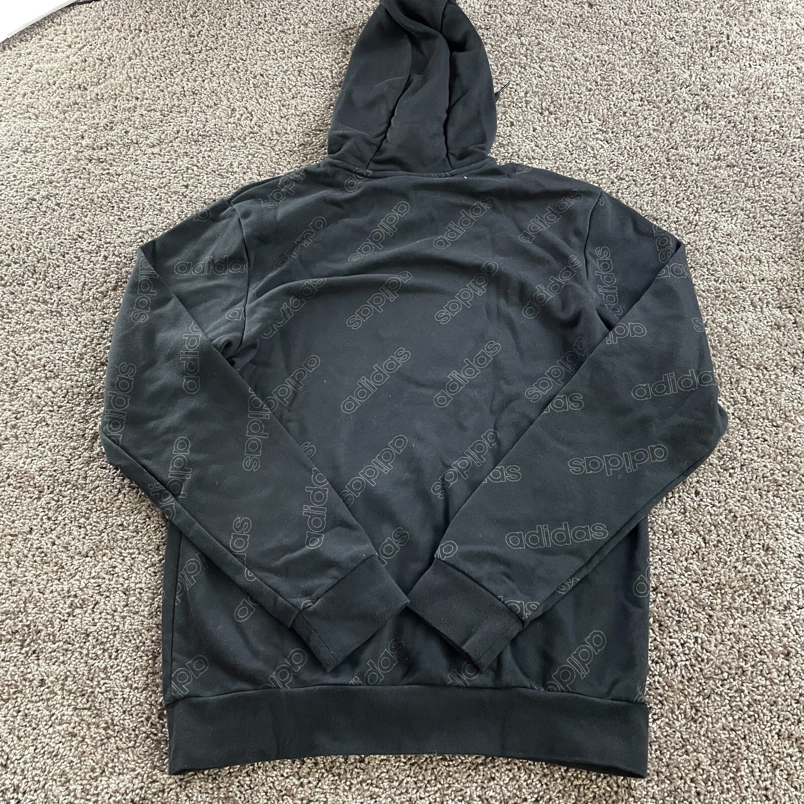 Adidas Hoodie Mens Medium Black White All Over Print Sweatshirt Pullover