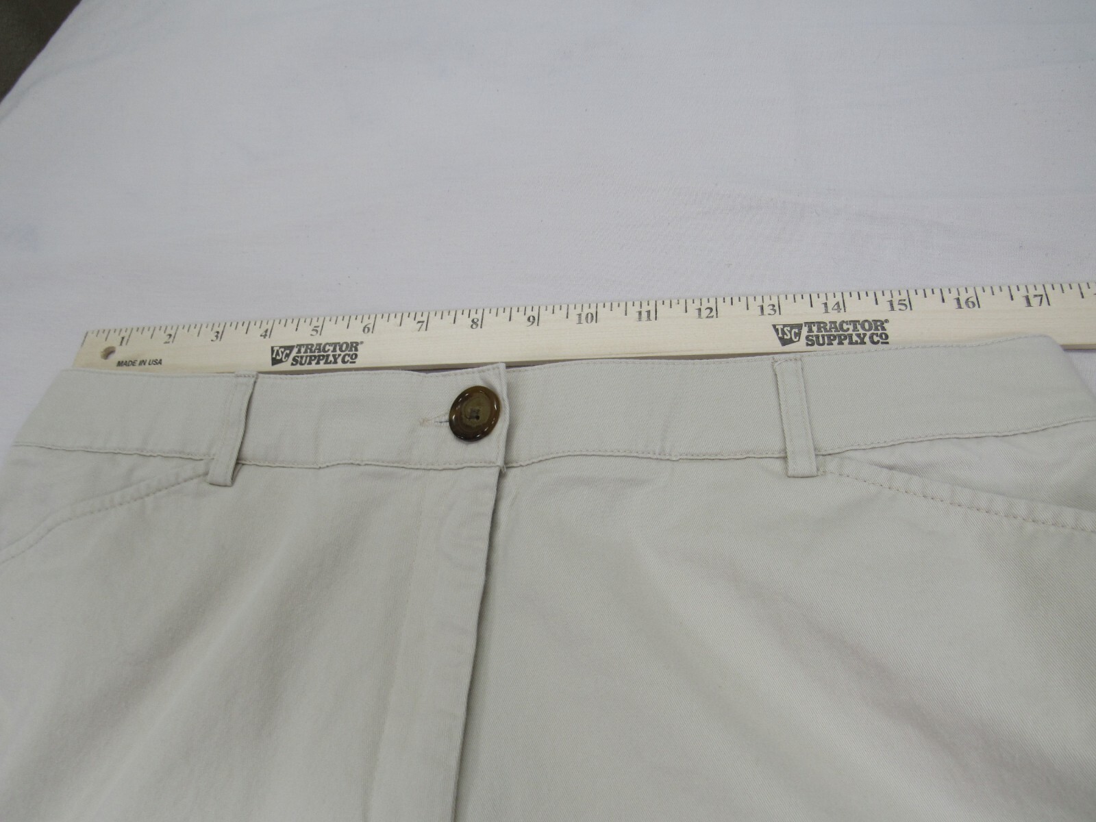 Kim Rogers Womens Pants 14 [ 34W 20L ] Beige Crop Straight 4 Pockets Stretch