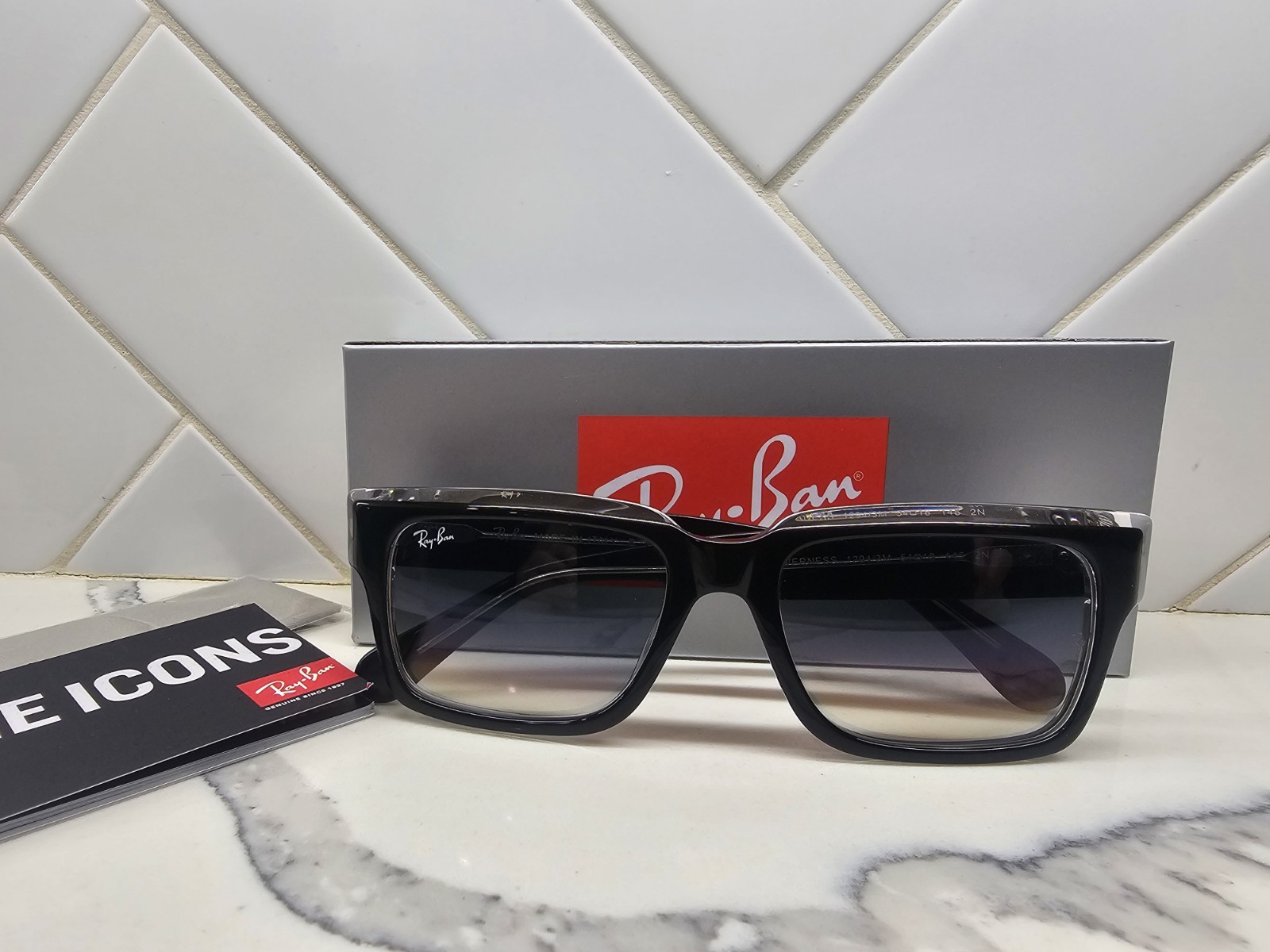 NEW Ray-Ban Inverness Transparent Black Blue Gradient Sunglasses RB2191 TRENDY