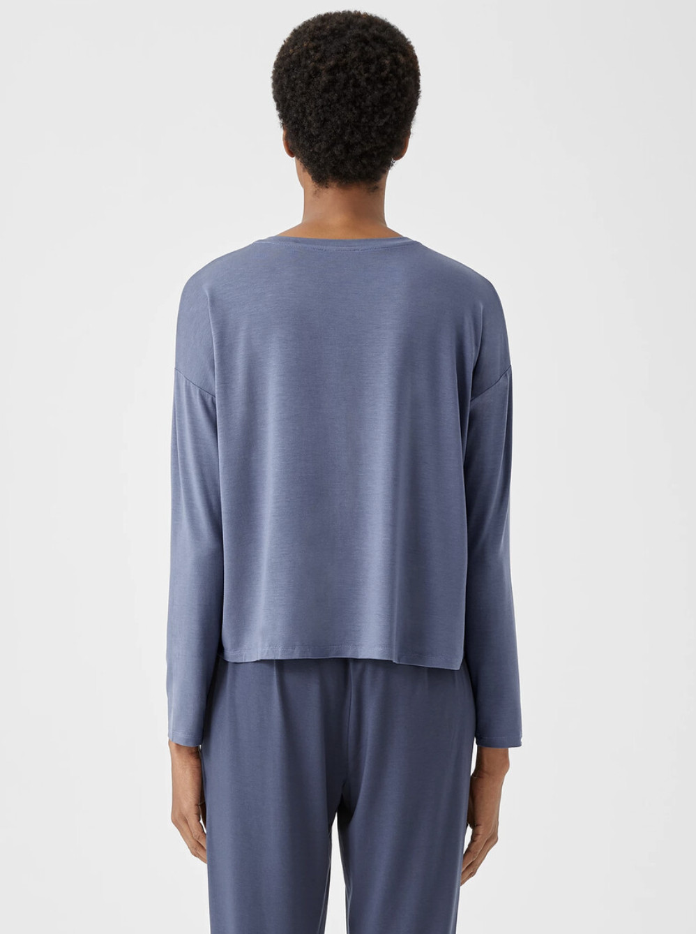 Eileen Fisher Women’s Twilight Fine Jersey Boxy Fit Short Length Box-Top Sz M