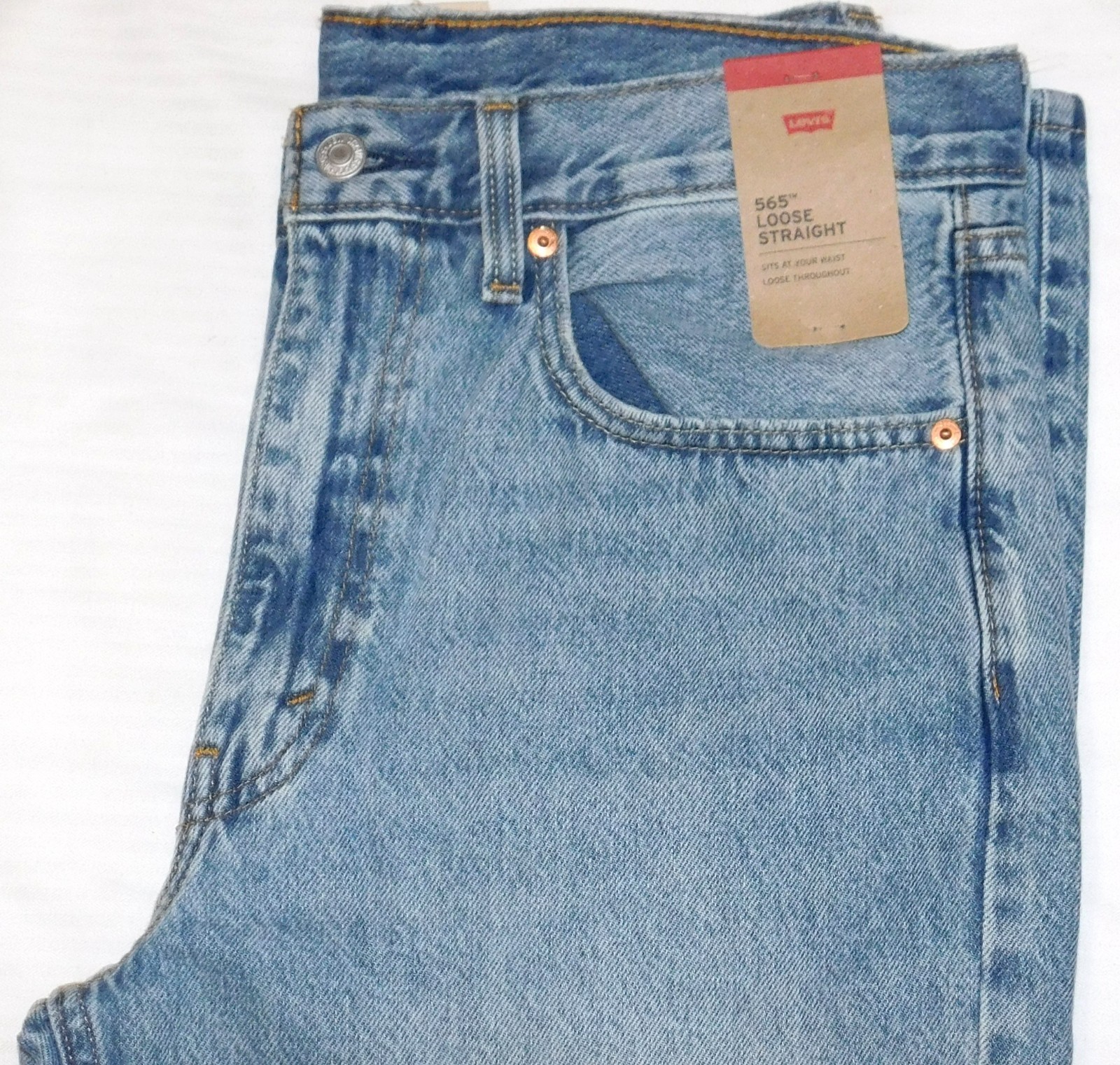 LEVIS 565 Loose Straight Jeans Loose Throughout At Waist Mellow Mornings Blue