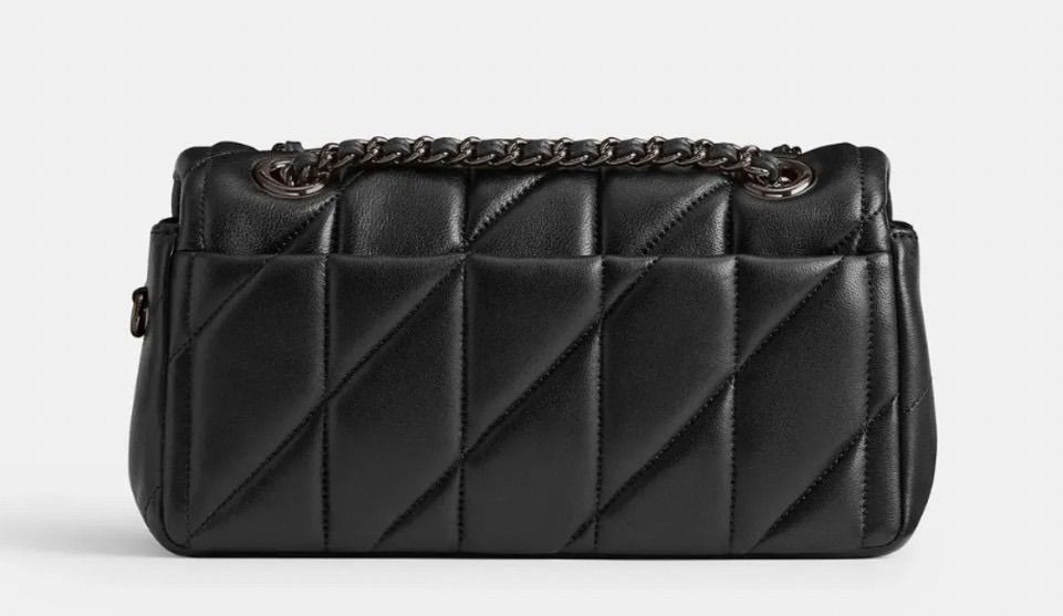 COACH Tabby ShoulderBag 20 Quilted Nappa Leather Black ChainStrap 2Way Authentic