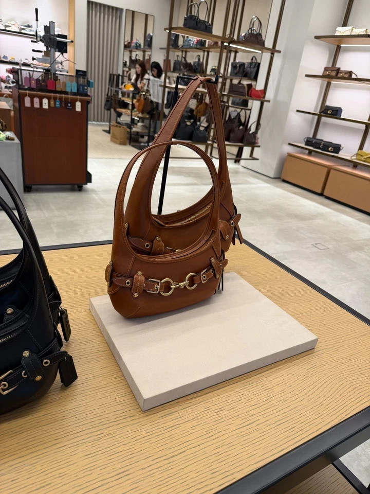 COACH Belted Ergo Shoulder Bag 26 Amber Brown CEN80 NWT