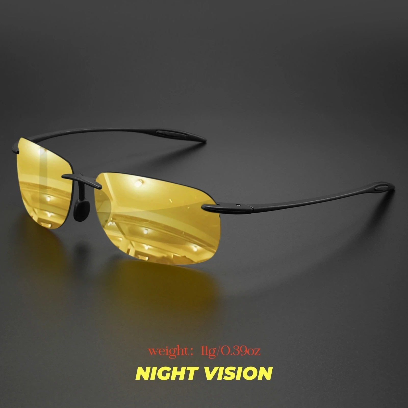 Rimless TR90 Sunglasses Polarized UV400 Lenses Lightweight Outdoor Men Glasses