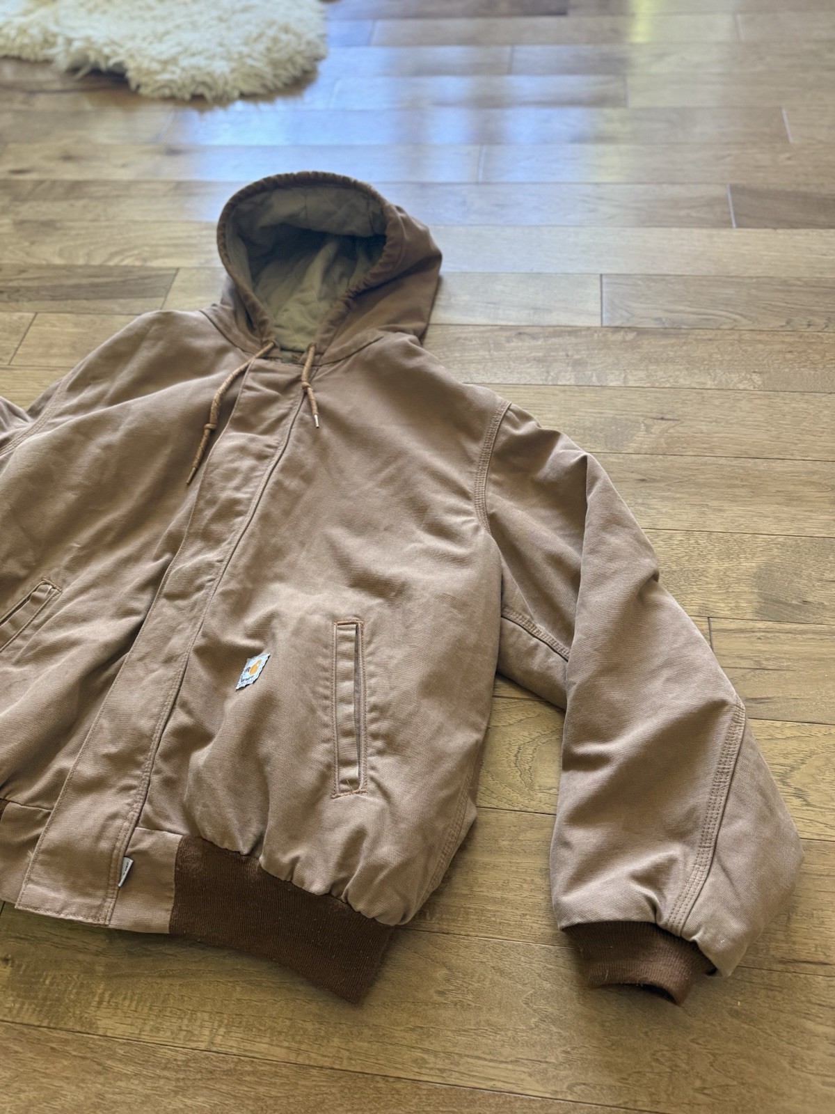 Carhartt J237 FRJ BRN Flame Resistant Hooded Jacket XL 2009 Full Zip Workwear