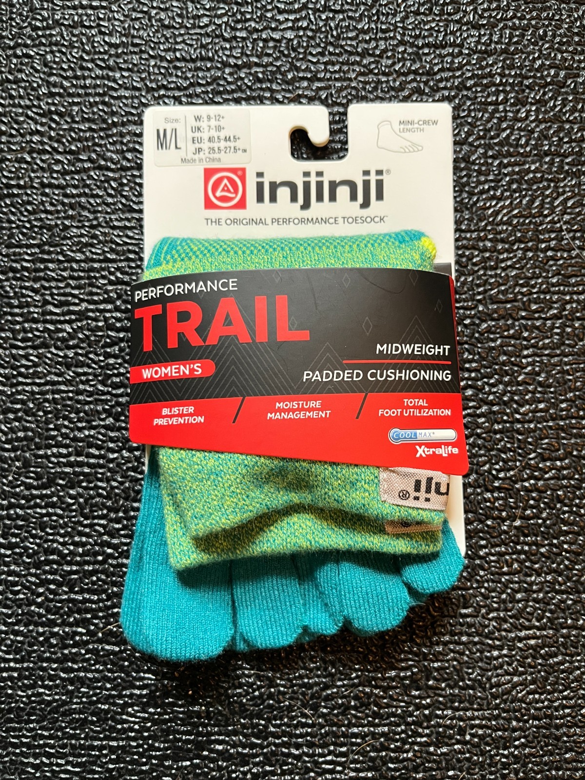 Injinji Women’s Trail Midweight Mini‑Crew Toesocks Socks M/L