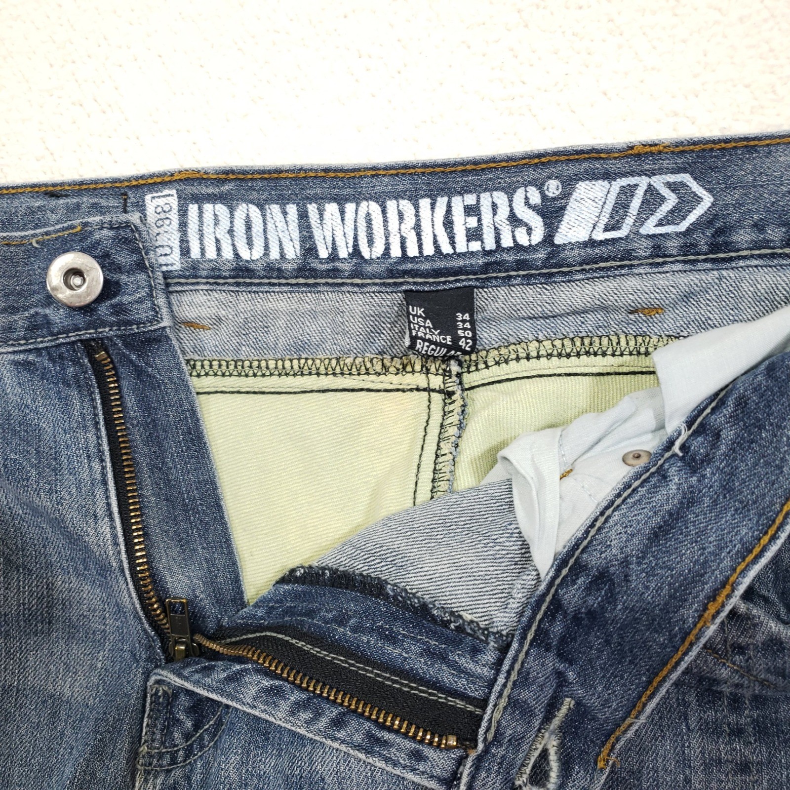 Bilt Iron Workers Jeans Mens 34 Blue Kevlar Reinforced Motorcycle Riding Pants