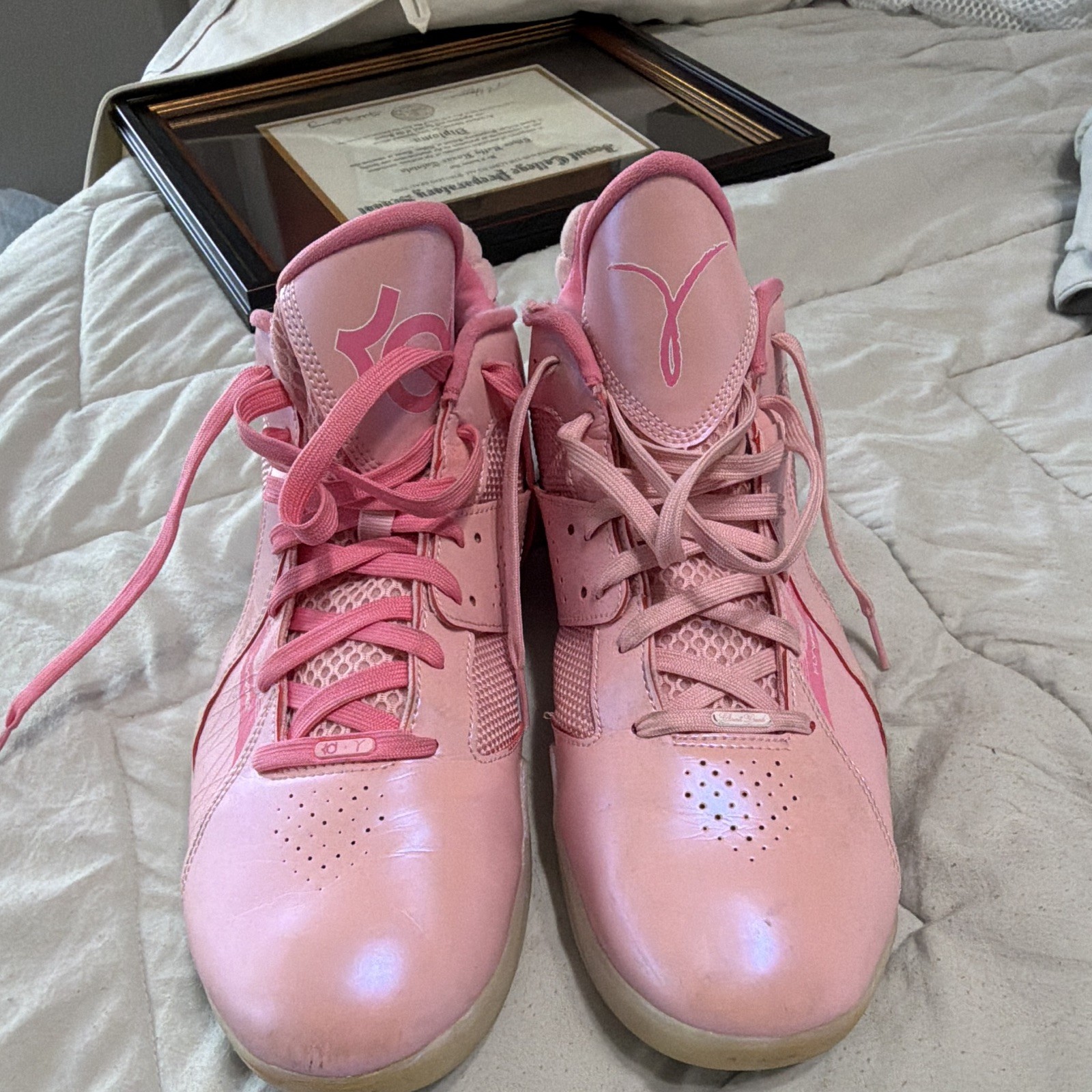 Nike KD 3 Aunt Pearl Size 12 Pink Basketball Shoes FJ0982-600 Kevin Durant Used