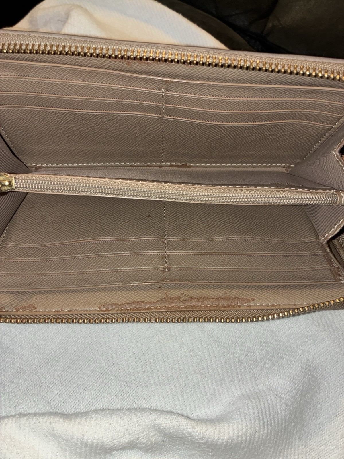Coach Madison brown beige & black patchwork diamond pattern wallet