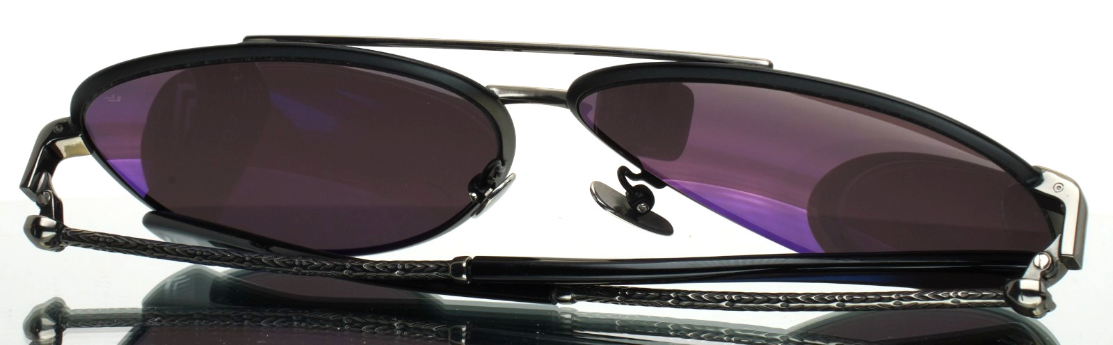 JOHN VARATOS V546 Black Gunmetal Mens Aviator Mirror Sunglasses 63-13-145 B:54