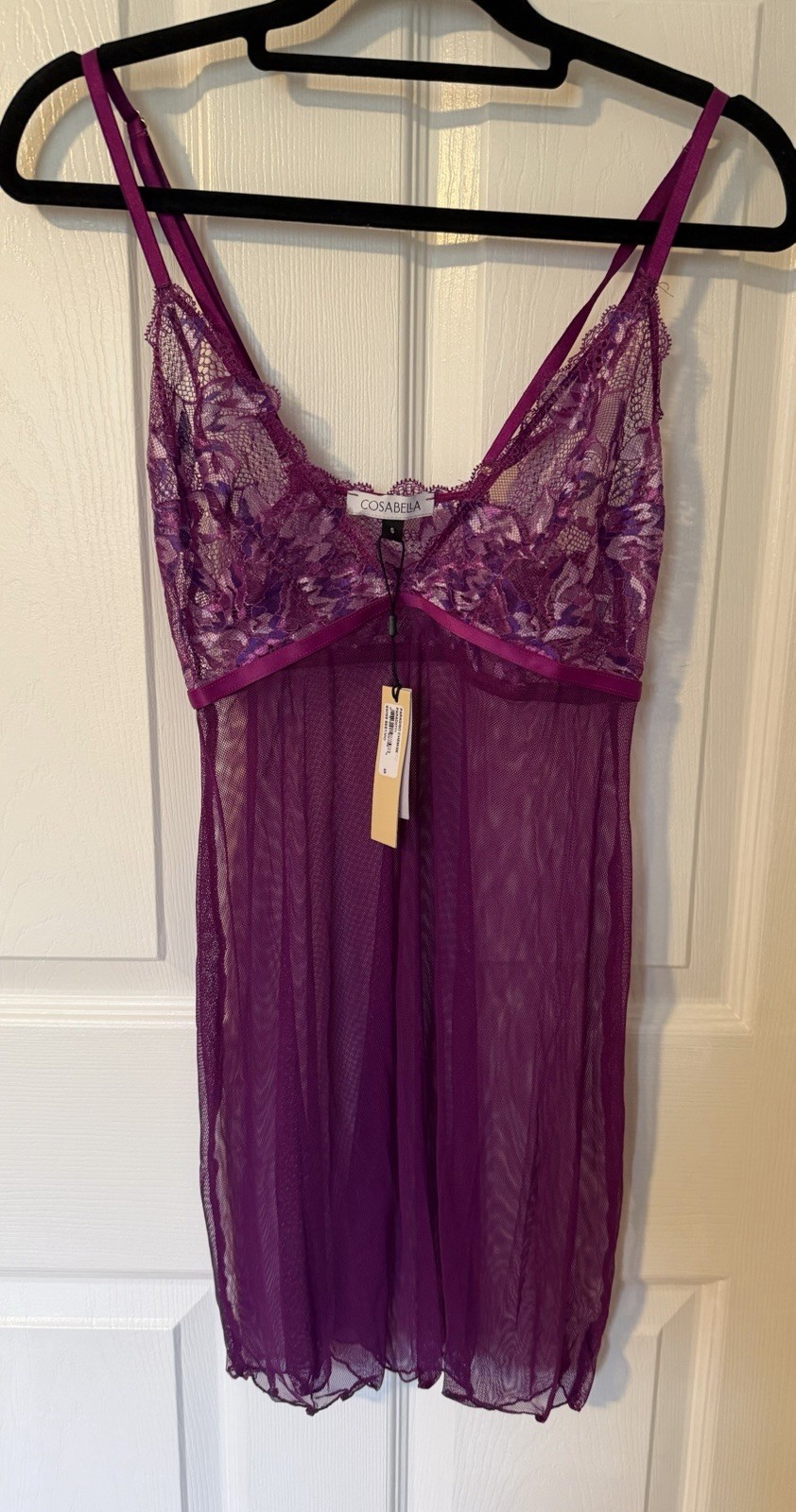 Cosebella Small Paradiso Chemise In Swiss Beet/Violette-NWT-MSRP $160