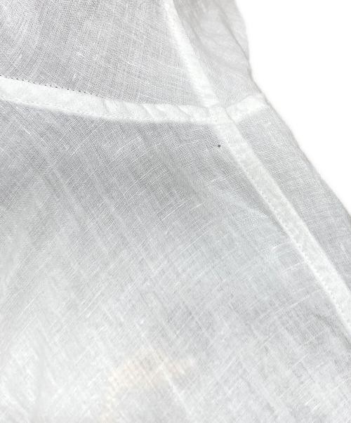 KHOKI Cross-stitch Linen Shirt Men’s White, Size L, Embroidered Cotton Blend