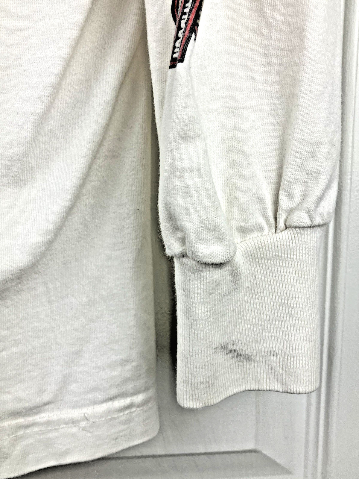 HARLEY-DAVIDSON Men’s M Waterford City Ireland Long Sleeve Tee White STAINED