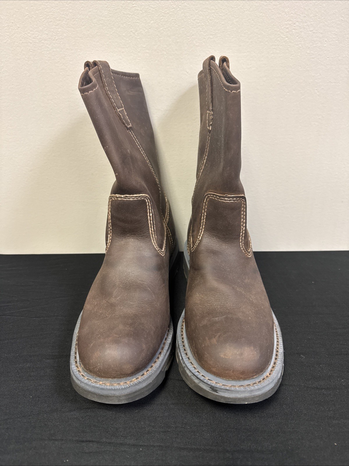 Wolverine Wellington W04727 Dark Brown Leather Western Work Boots Mens Sz 8.5 EW