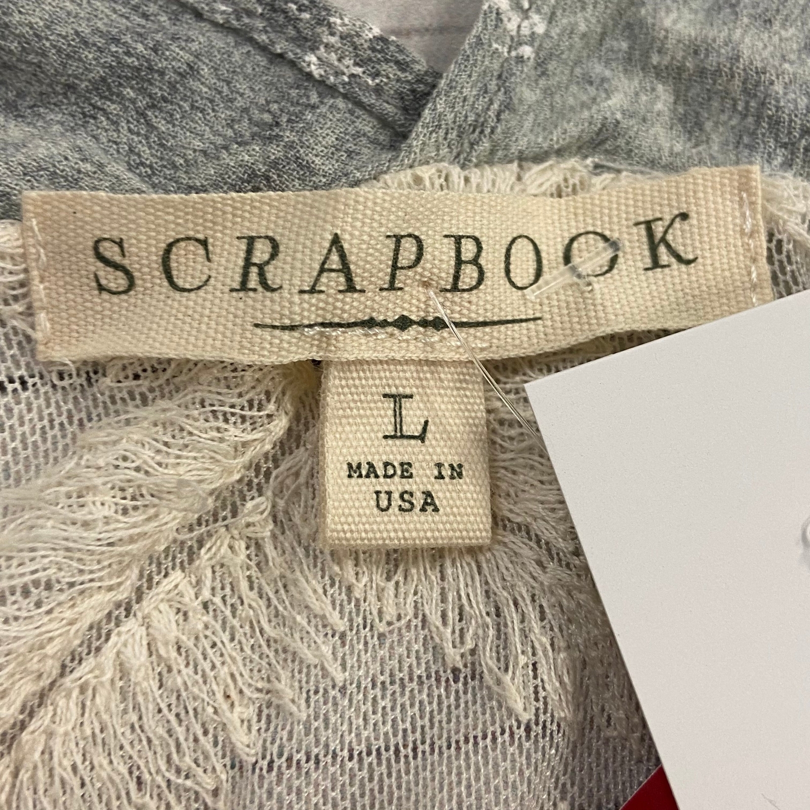 Scrapbook Boutique Stone Gray Twisted Tank Top Tunic Women Size L NEW Made In US