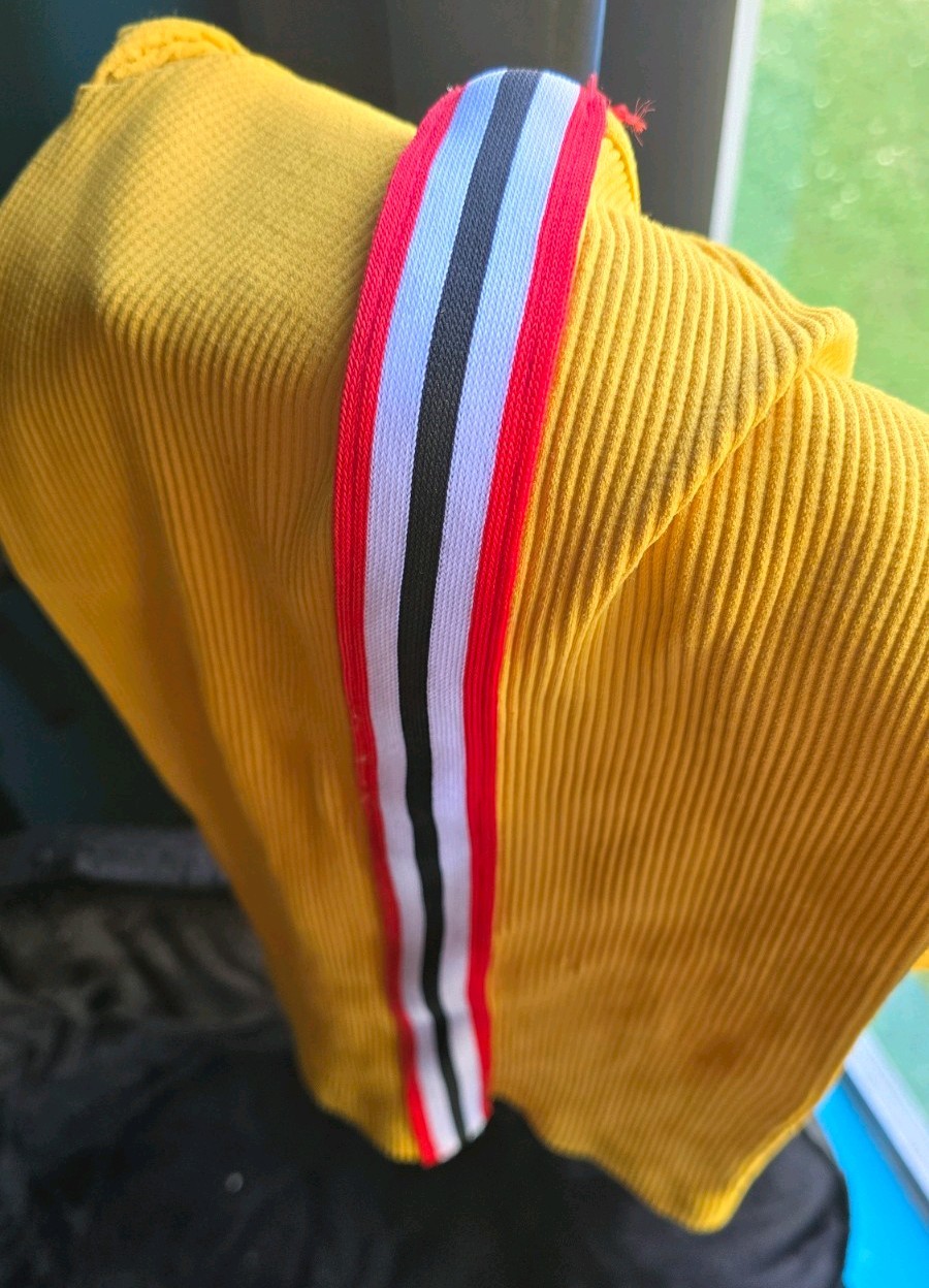 Yellow Ribbed Knit Cold Shoulder Square Neck Spaghetti Strap Top One Size