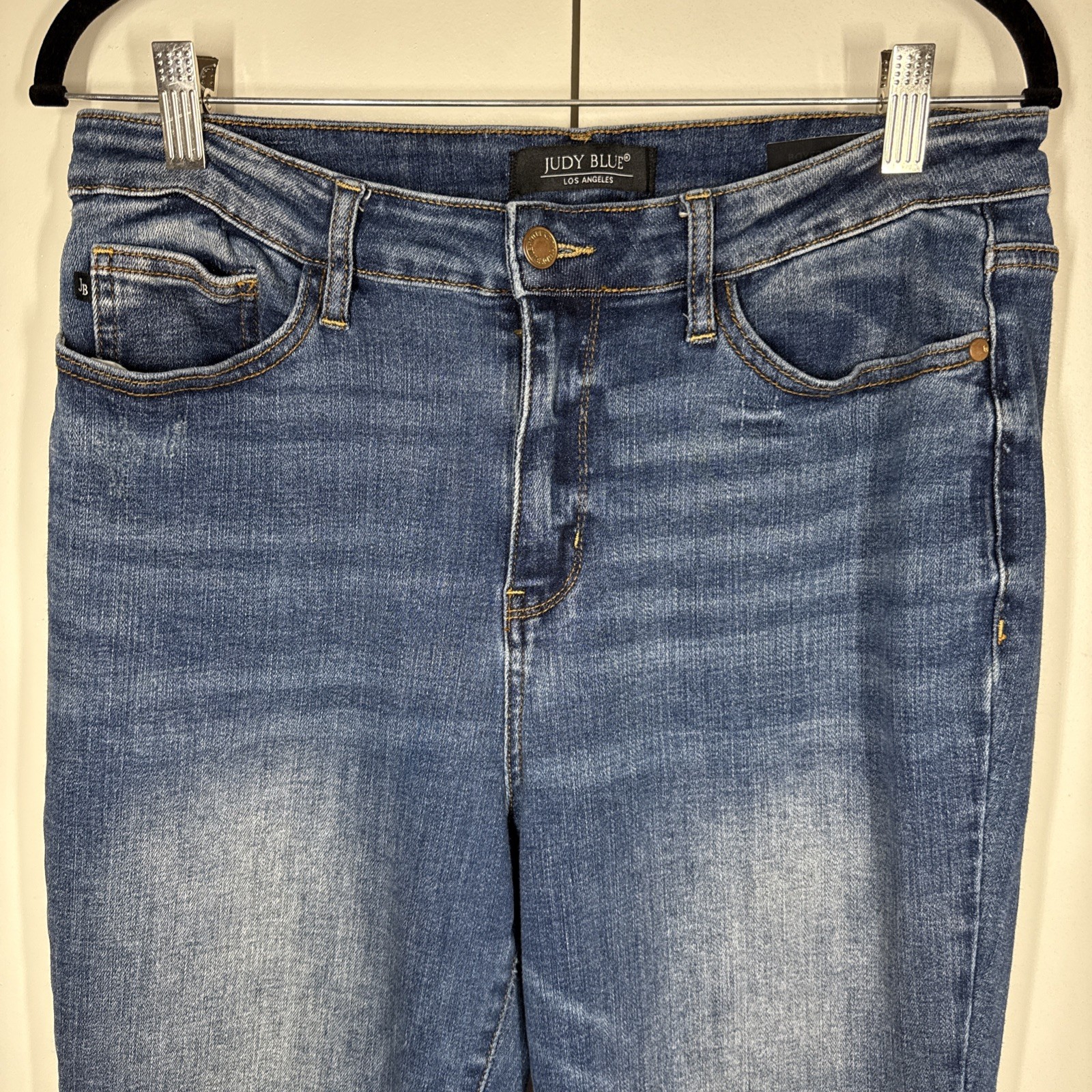 JUDY BLUE Jean Womens Size 31 Boyfriend Fit Mid Rise Medium Wash Stretch Denim