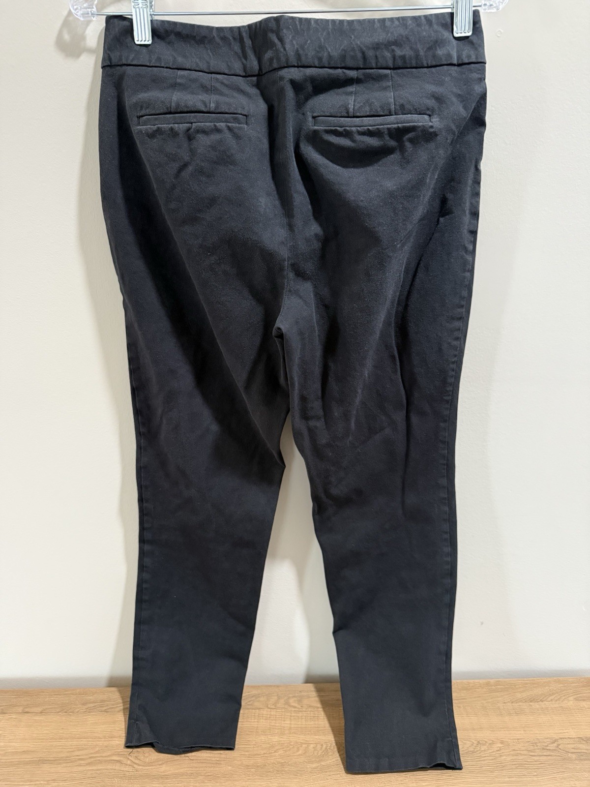 Talbots Women’s Pants Black Solid Cotton/Rayon/Spandex Stretch Flat Front Zip