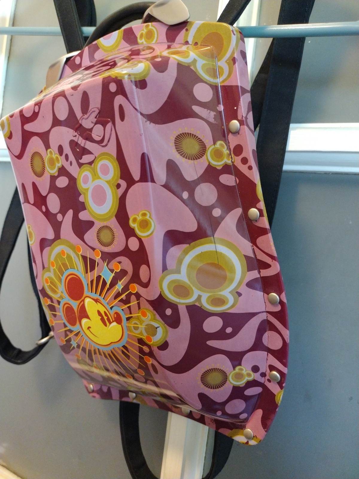 Ultra Rare Pink Disney Mickey Mouse Boblbee Mini Hard Shell Backpack Motorcycle