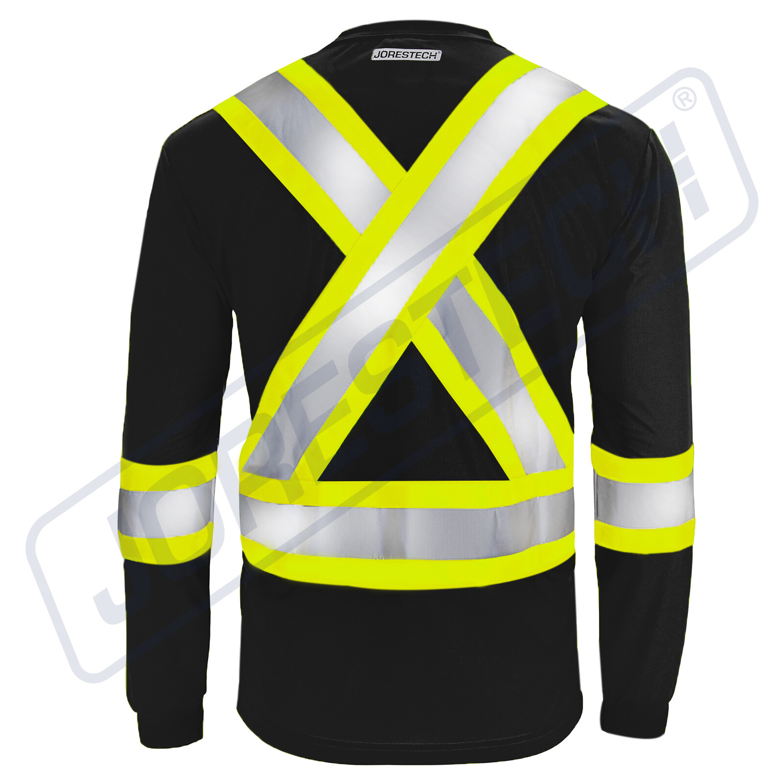 Black Hi Vis Shirt ANSI Class 1 Reflective Safety Long Sleeve HIGH VISIBILITY