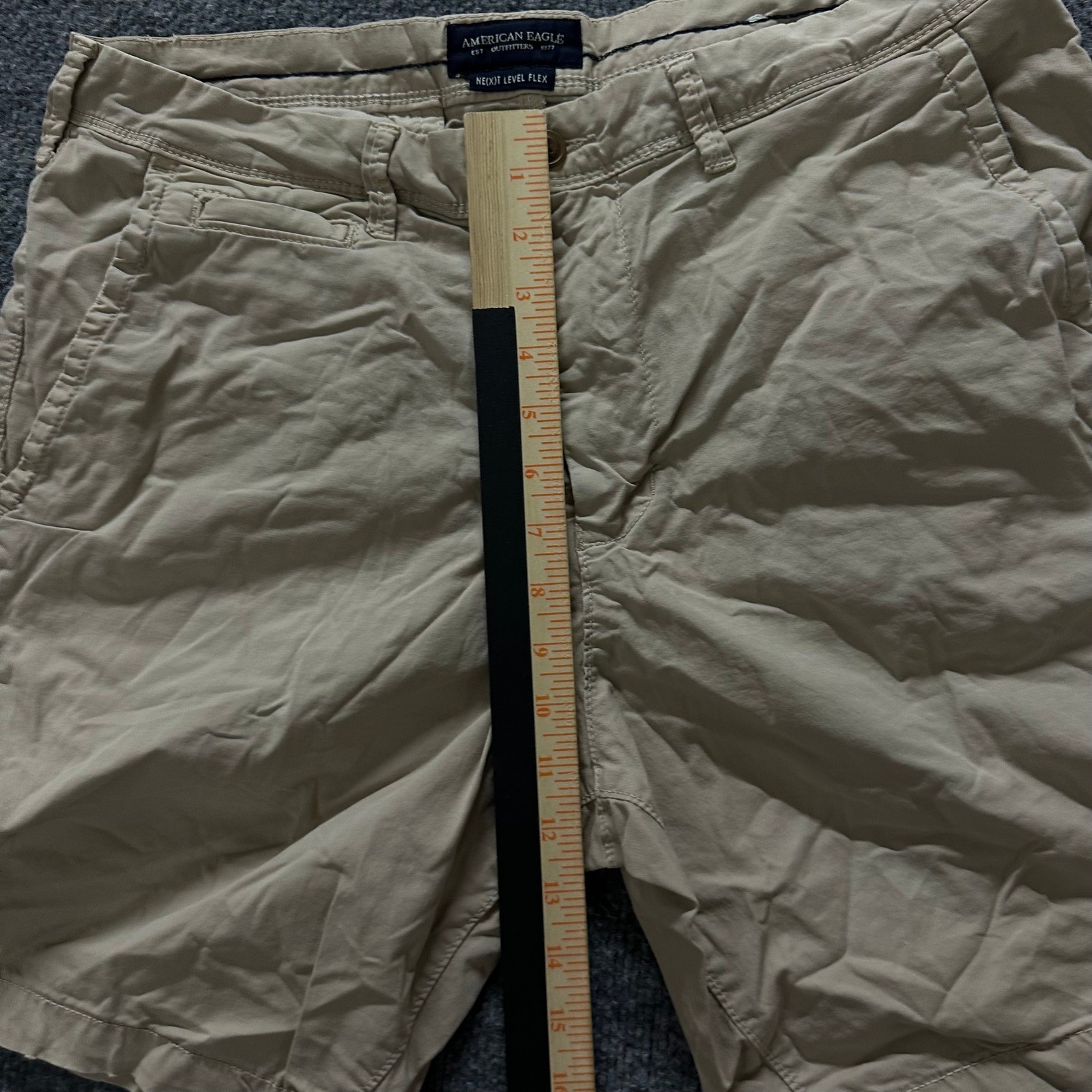 American Eagle Shorts Mens Size 34 Khaki Beige Next Level Flex Chino Casual Flat