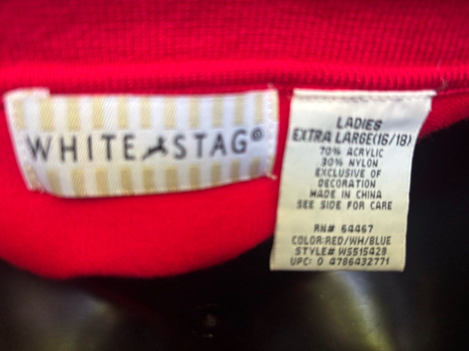 White Stag Women’s Maternity XL Sleeveless Collared Knit Polo Red White Blue