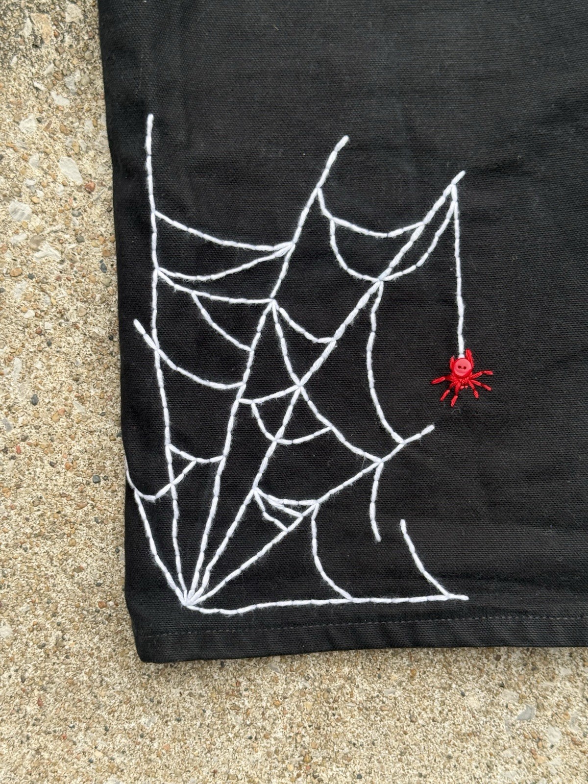 Custom Rework Carhartt Faded Black Jeans – Embroidered Spider Web Size 28×32