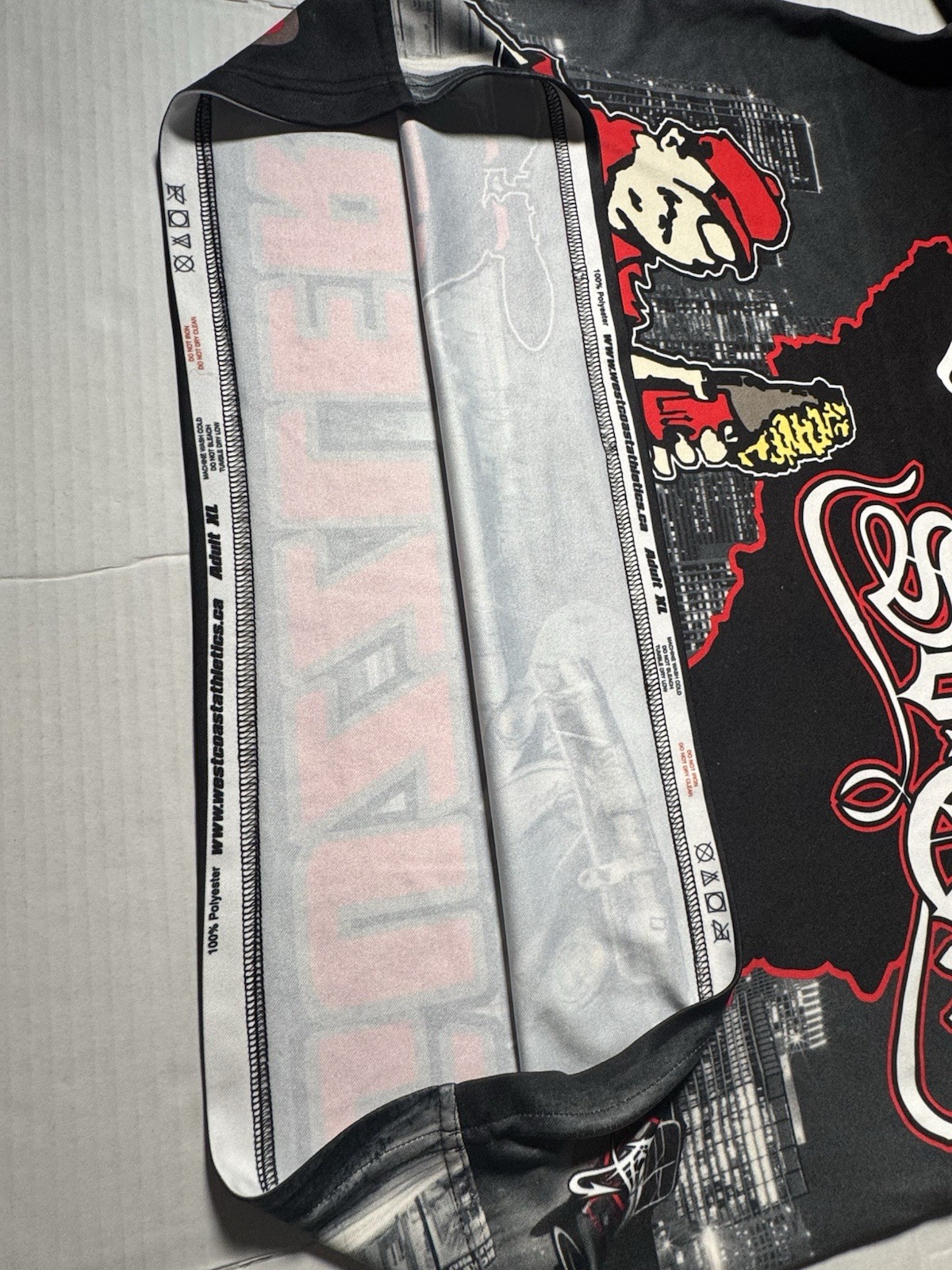 Pre Owned Excellent Guzzlers Baseball T Shirt Breathable Black Red Men Size XL