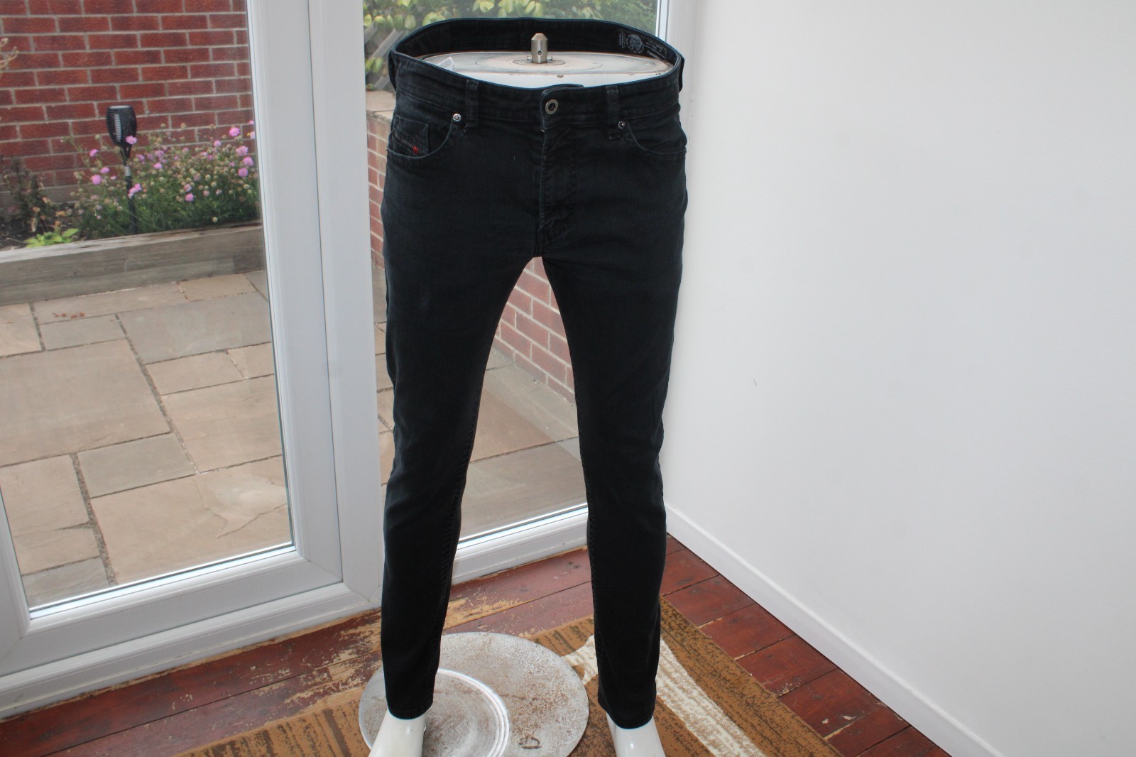 Diesel Thommer W32 L32 Jeans Black Slim Skinny Taper Stretch Tapered 32R Zip