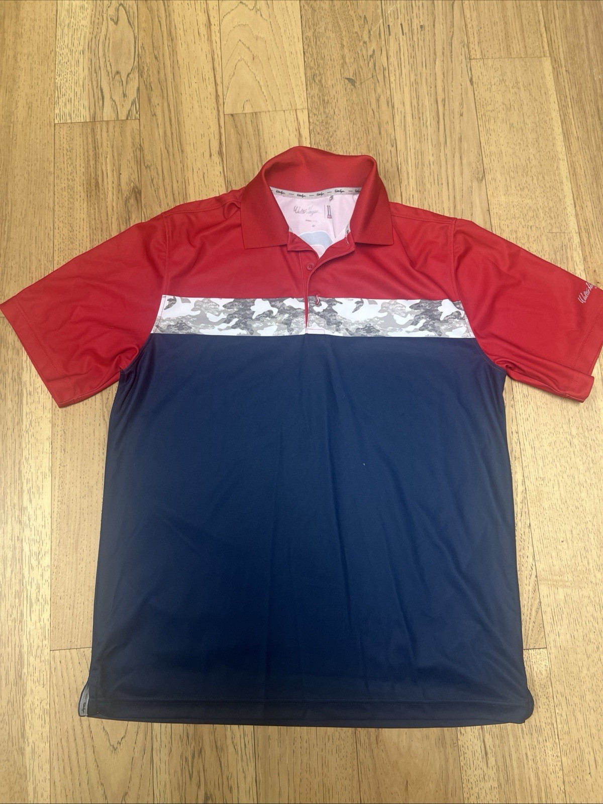 Walter Hagen American Flag Performance 11 Novelty Print Polo Medium 4th Of July